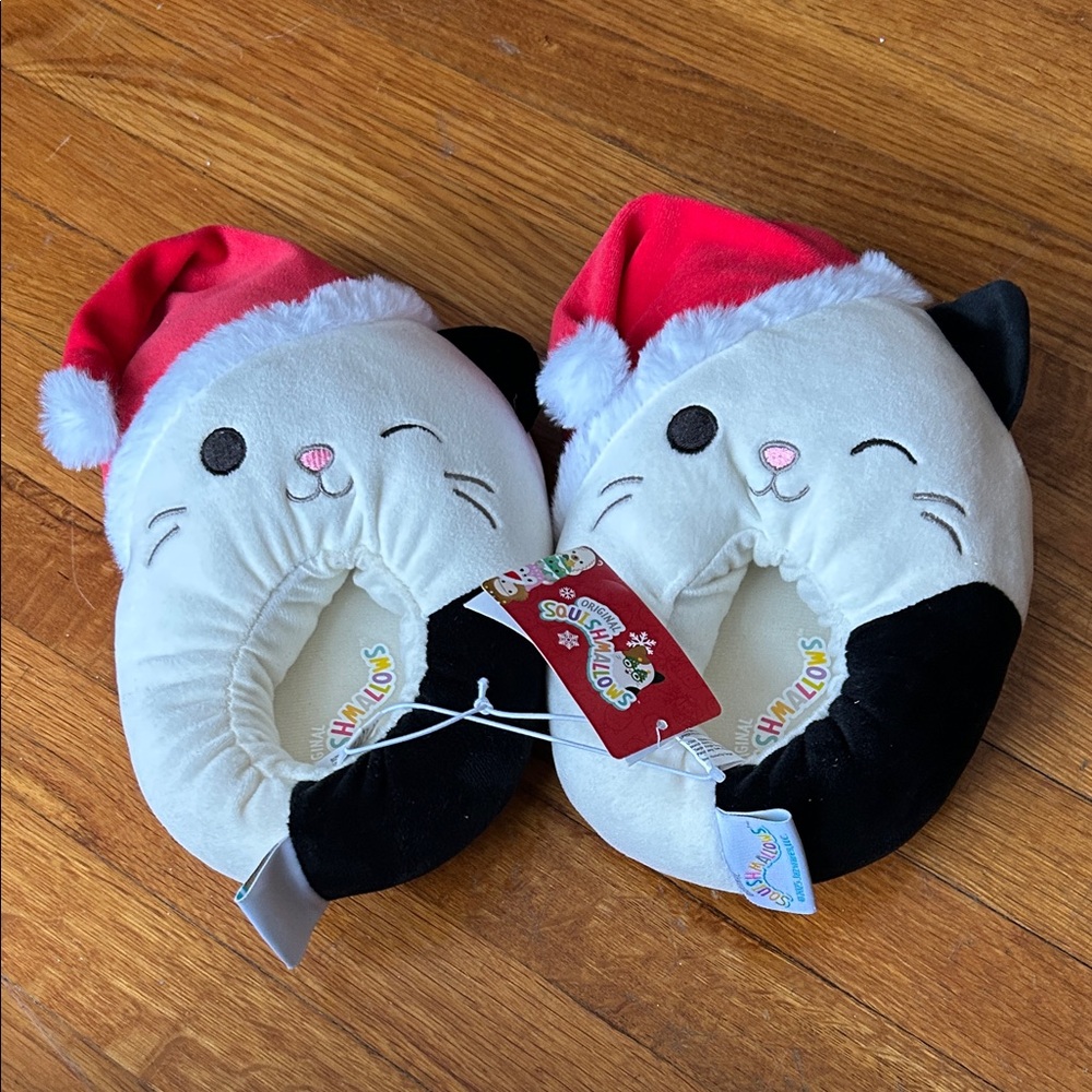 Original Squishmallows Black and White Kids Slippers
